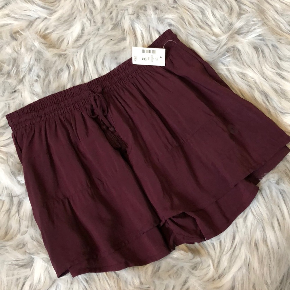Aeropostale Maroon Loose Fit Flowy Shorts